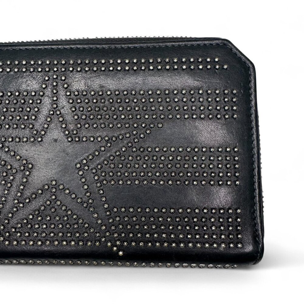 Women's Jimmy Choo Black Leather Wallet - Star Patterned Mini Studs - Picture 15 of 16